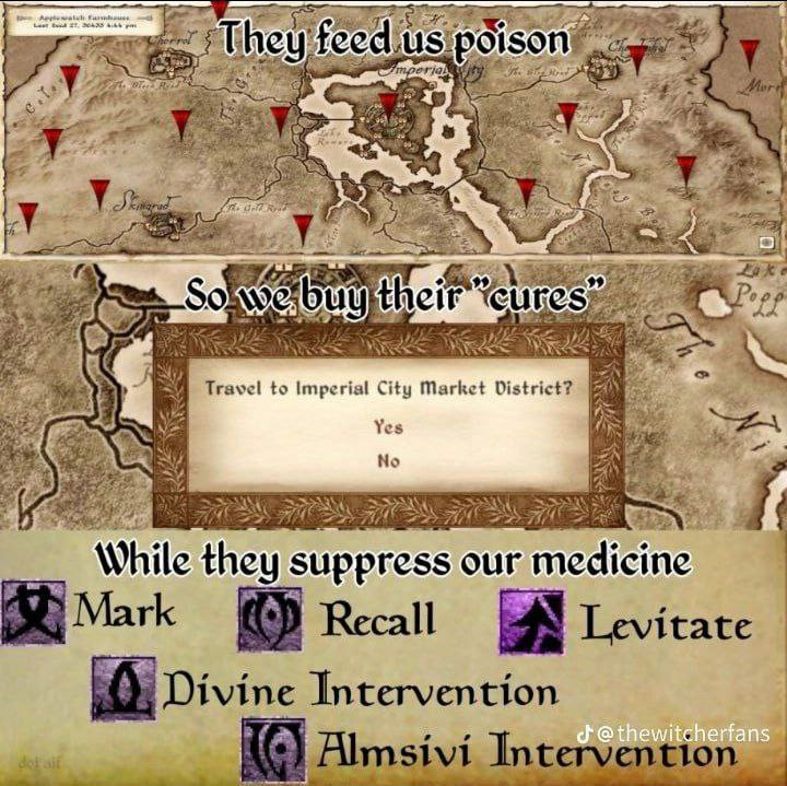 У» 2 Travel to Imperial City Market District? AN Yes No While they suppress our medicine Recall Levi Ксса Levitate I Divine Intervention I