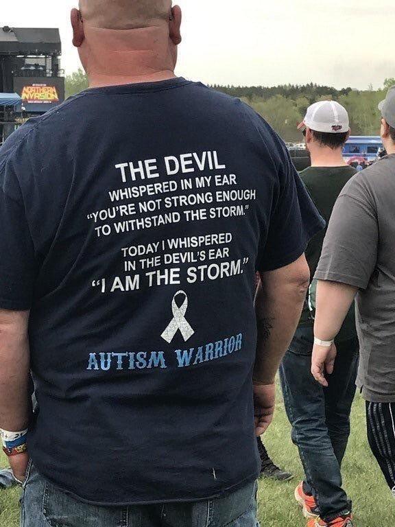 WHISPERED IN MY EAR NOT STRONG ENOUGH то WITHSTAND THE STORM” TODAY! WHISPERED IN THE DEVILSEAR «1 THE STORM. 7 7 AUTISM