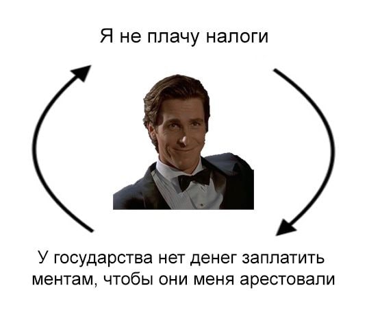Я не плачу налоги государства нет денег заплатить ментам, чтобы они меня арестовали