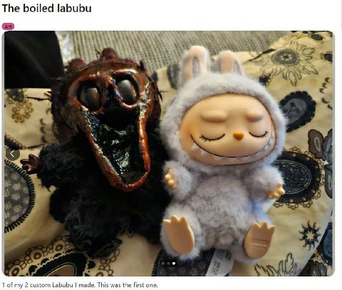 The boiled labubu 1 of my 2 custom Labubu made. This was the first one.