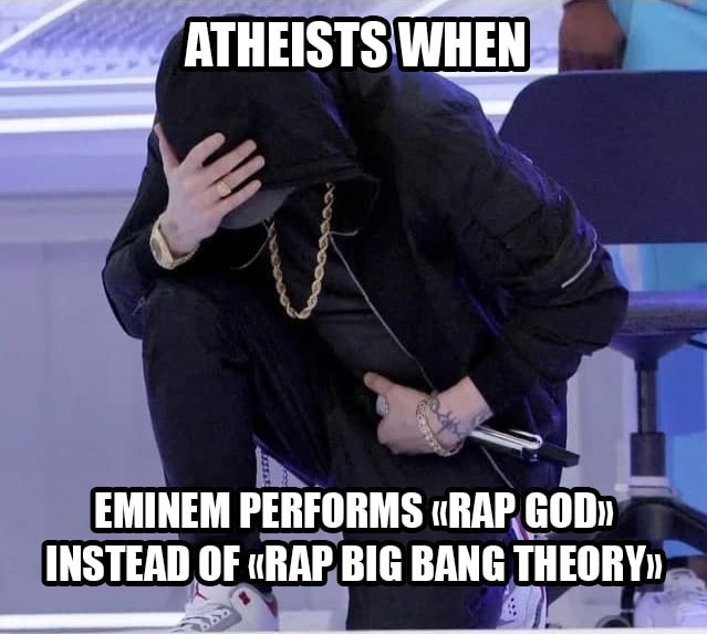 ATHEISTS EMINEM PERFORMS «ВАР INSTEAD OF «(RAP BIG BANG THEORY)