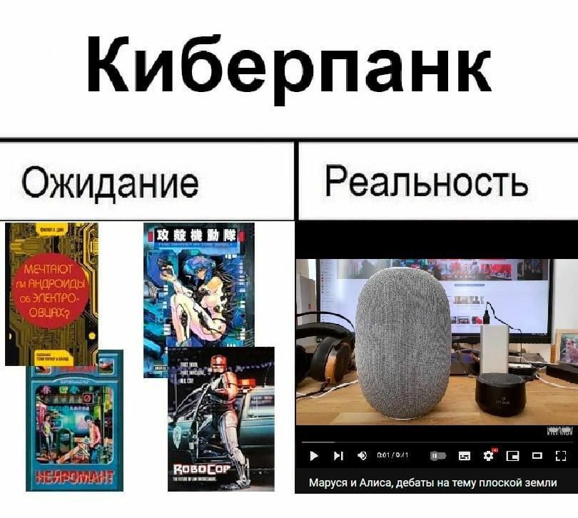 Киберпанк Реальность Ожидание я 01/041 и Маруся и Алиса, дебаты на тему плоской земли