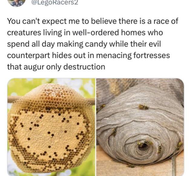 You can't expect me to believe there is а race of creatures living in well-ordered homes who spend all day making candy while their evil counterpart hides out in menacing fortresses that augur only de