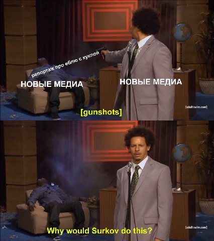 НОВЫЕ МЕДИА НОВЫЕ МЕДИА [gunshots] Why would Surkov this?