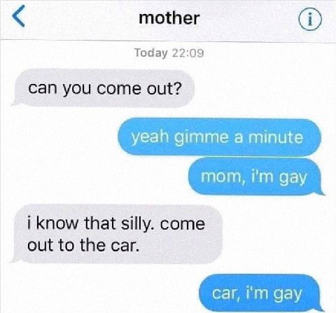 mother Тодау can you come out? i know that silly. come out to the car.