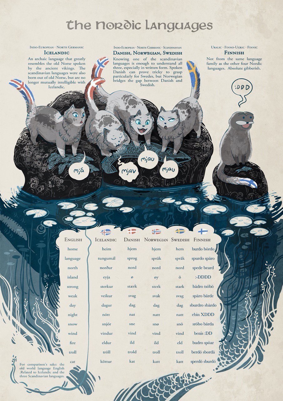 The 1лпдидде$ IcELANDIC NorwEGIAN, SwEDISH An archaic language that greatly Knowing one of the scandinavian Not from the same language scandinavian languages were also Danish сап ргоуе to grasp 2 А ME