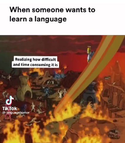 When someone wants to learna anguage Wanting to learn Realizing how difficult |