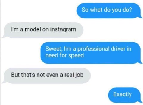 a model on instagram Sweet, a professional driver in need for speed But that's not even a real job