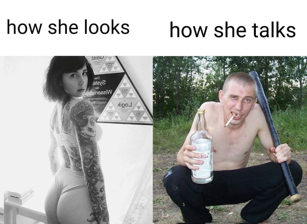 she looks how she talks we a4 a Ped yeb nse &4 Bite я