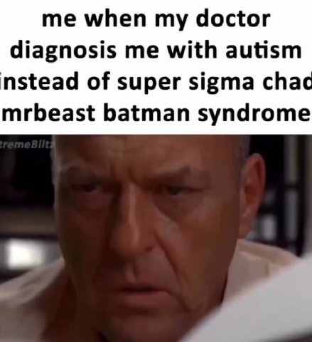 when my doctor diagnosis me with autism nstead of super sigma chac mrbeast batman syndrome