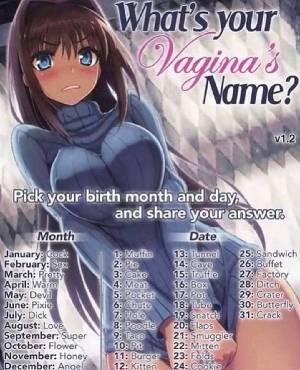 What ‘your Мате yeur birth aN and Date Gack 13: 25:5 Sandwich 14 РеБгиагу: March: vied 28: Ditchy April: Waray 16 May: Devil ске 29: June: Pixie 30: Butterfly, July: Dick 31: Crack ‘August: Love Septe