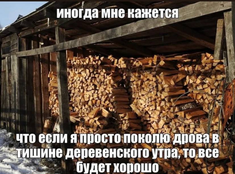 иногда мне кажется у ЧТо если я просто поколю дрова в деревенского утра, то все будет хорошо