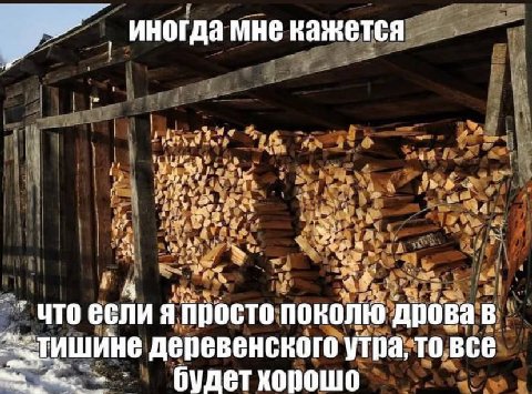 иногда мне кажется у ЧТо если я просто поколю дрова в деревенского утра, то все будет хорошо