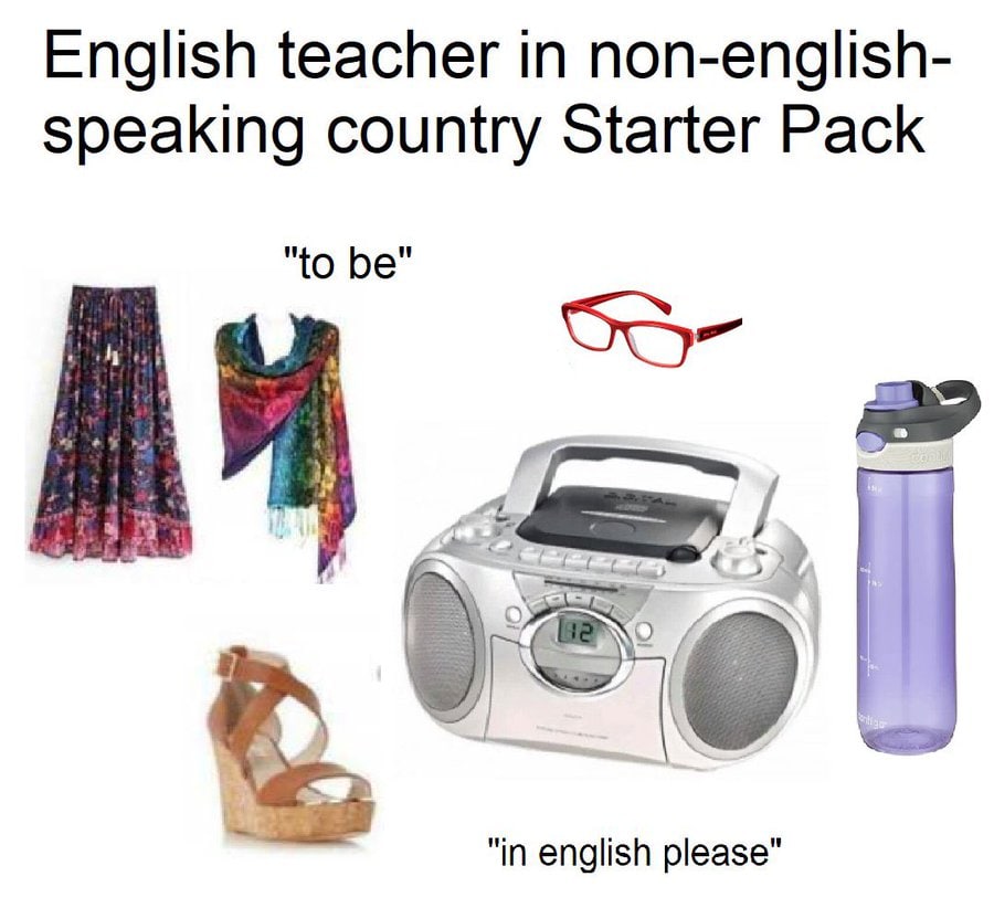 English teacher in non-english- speaking country Starter Pack "to be" у "in english please"