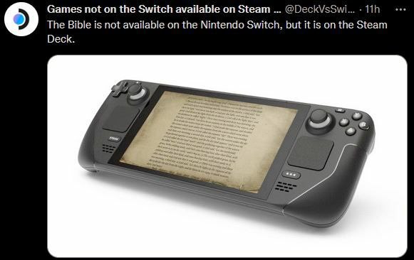 Steam Deck clearly superior to Nintendo Switch