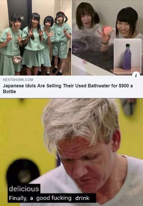 и. 4 МЕХТЗНАВК СОМ Japanese Idols Are Selling Their Used Bathwater for $900 а Bottle Ping drink