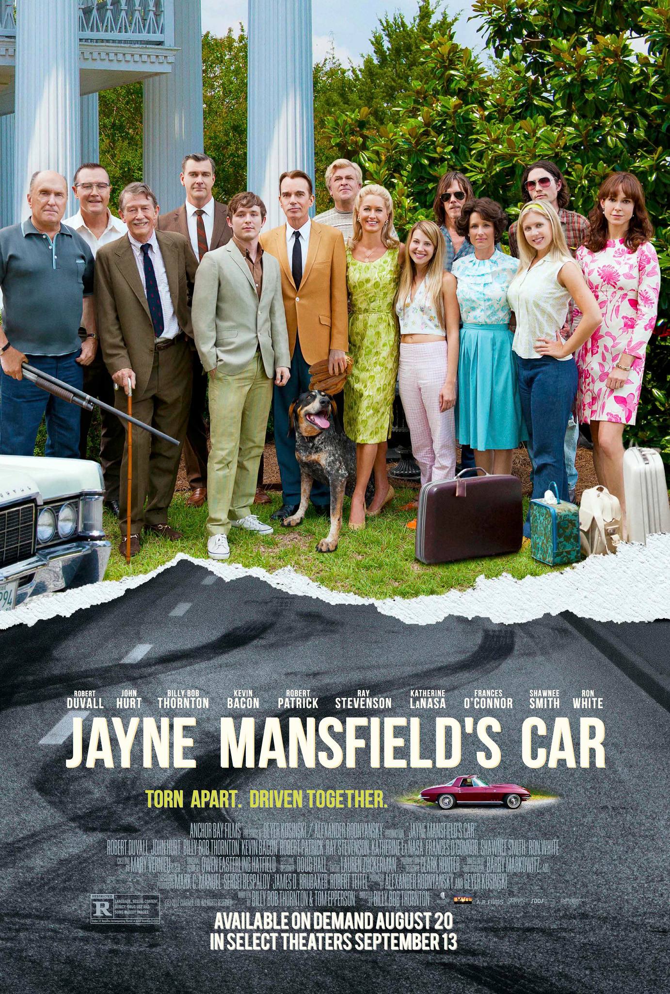 Машина Джейн Мэнсфилд (2012)

Не знаю, с какой планеты рухнул на Землю Билли Боб Торнтон, но на ней точно ни у кого нет вкуса. 

Полу-ностальгический нафталиновый бэд-трип в семейную драму с рефлексие