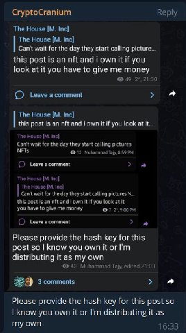 Please provide the hash key for this post so I know you own it or I'm distributing it as my own