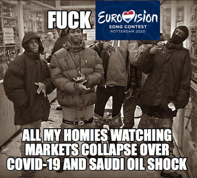 SONG CONTEST {В HOMIES WATCHING MARKETS COLLAPSE OVER COVID-19 AND SAUDI OIL SHOCK