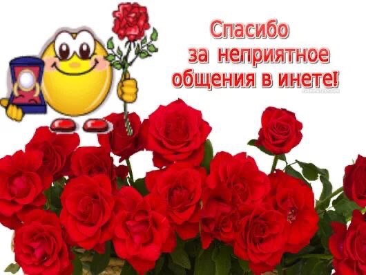 Спасибо за неприятное общения в инете!