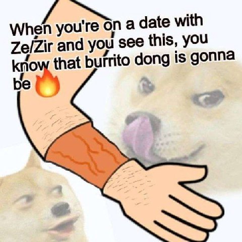 When you're а date with Ze/Zir and у see this, you 7. to dong is gonna be