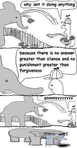 1 because there is no answer punishment greater than greater than silence and no forgiveness gaaaayyyyyyyy