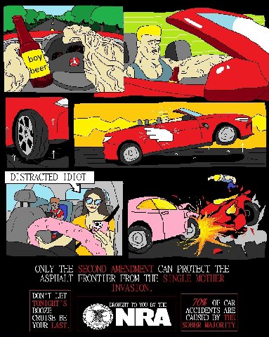А 1+ 1 DISTRACTED IDIOT ОМГУ ТНЕ САМ PROTECT THE ASPHALT FRONTIER FROM THE DON'T LET BOOZE TO YOU THE ACCIDENTS CRUISE CAUSED