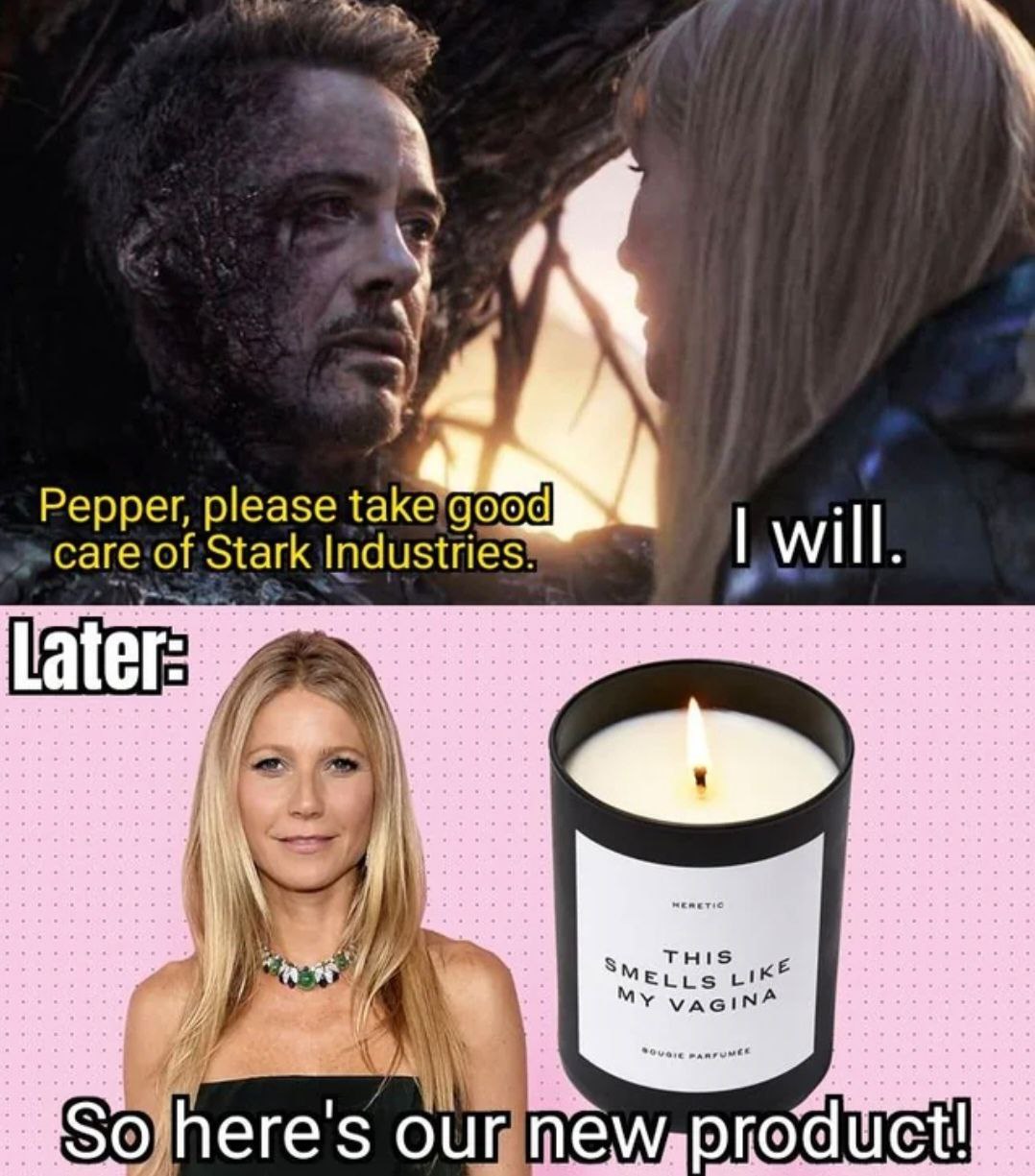 Pepper, please take’good stark Industries will. Sue our SO newaprodu Cit