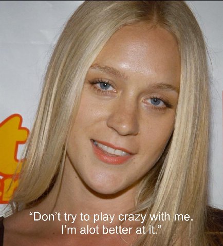 “Don't try to play crazy with me. alot better at it.”