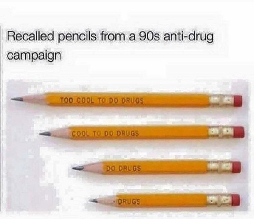 pencils from a anti-drug campaign