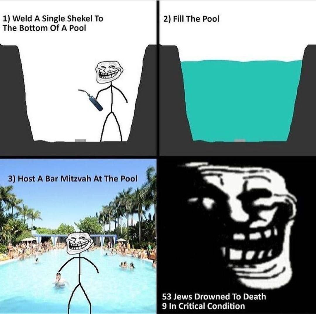 1) Weld A Single Shekel To 2) Fill The Pool The Bottom Of A Pool 3) Host A Bar Mitzvah At The Pool а 53 Jews Drowned То Death 9 In Critical Condition