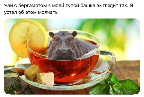 Чай с бергамотом в моей тупой башке выглядит так. Я устал об этом молчать у