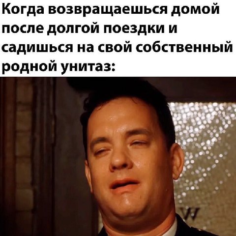 Когда возвращаешься домой после долгой поездки и садишься на свой собственный родной унитаз: a в.
