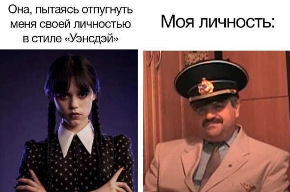 Она, пытаясь отпугнуть меня своей личностью Моя личность: в стиле «Уэнсдэй»