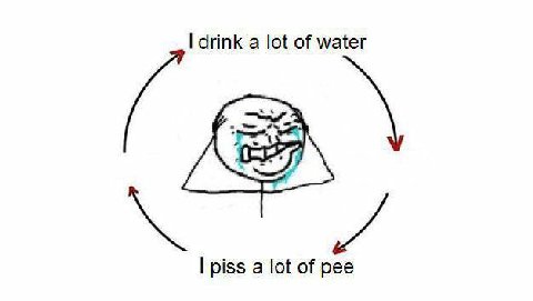 drink a lot of water piss a lot of pee