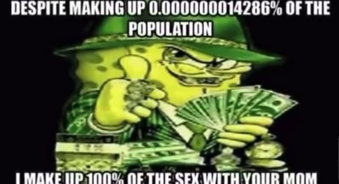 DESPITE MAKING UP 0.000000014286°. OF THE POPULATION ЕМАКЕ СЕХ WITH УПИВ MOM