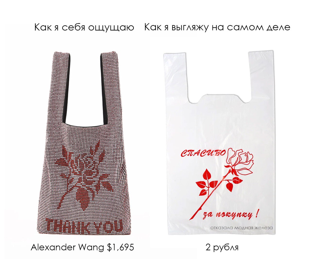 Какя себя ощущаю Как я выгляжу на самом деле отказала модная железа Alexander Wang $1,695 2 рубля