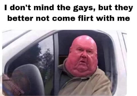 don't mind the gays, but they better not come flirt with me