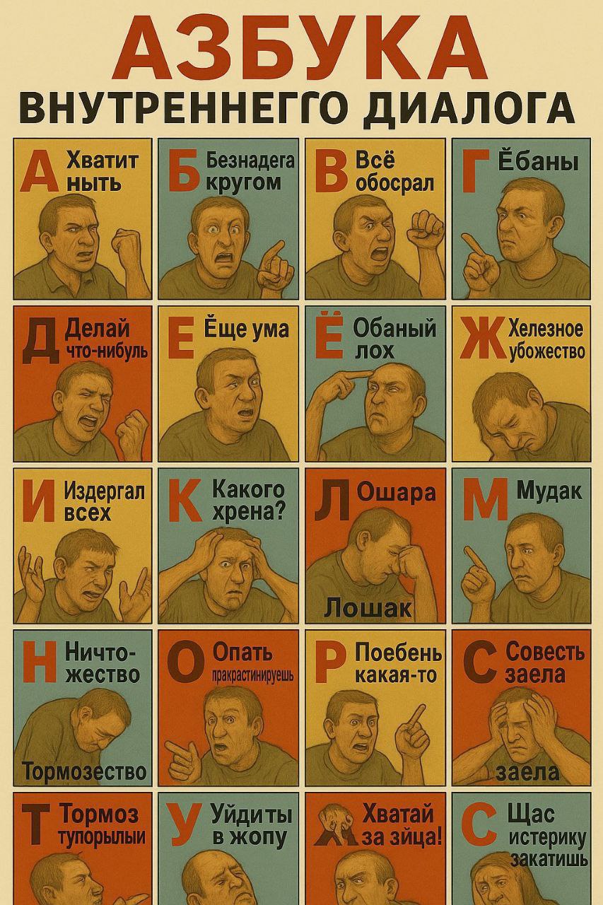 А Хватит Безнадега Всё Ебаны ныть |1) кругом обосрал a Ещеума Обаный ЛОХ Издергал Какого Мудак всех хрена? a В A <4 Поебень 1 жество крас какая-то, ODI 7 Уйдиты Щас в жопу истерику