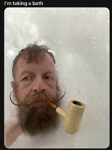 taking a bath at