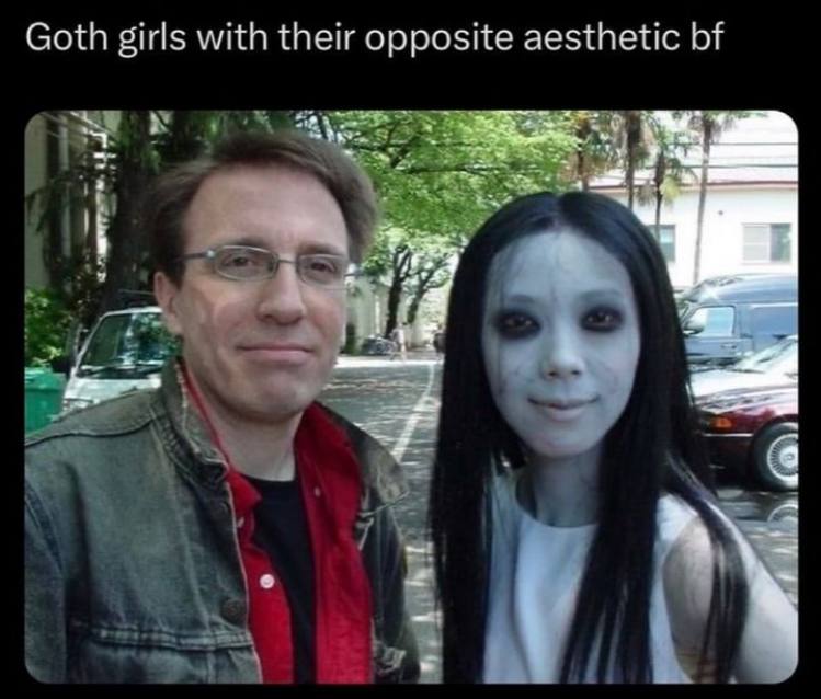 Goth girls with their opposite aesthetic