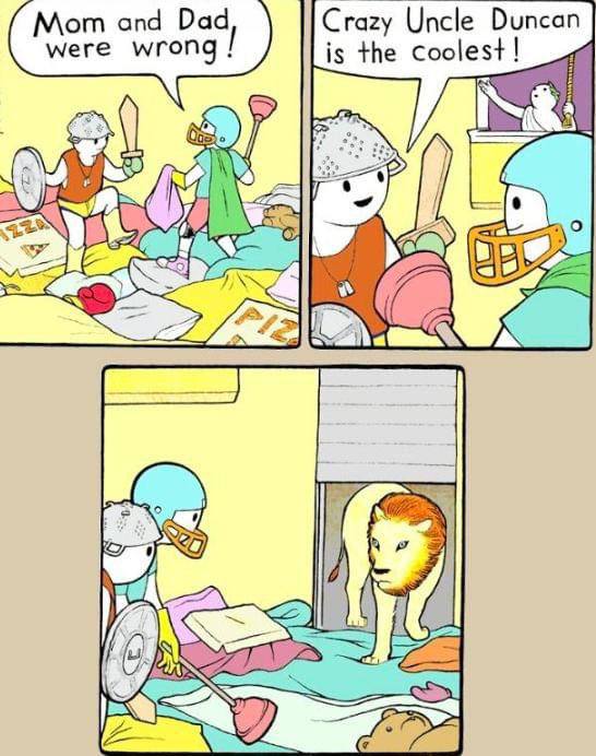 were wrong апа Ваа Crazy Uncle Duncan is the у 2 а