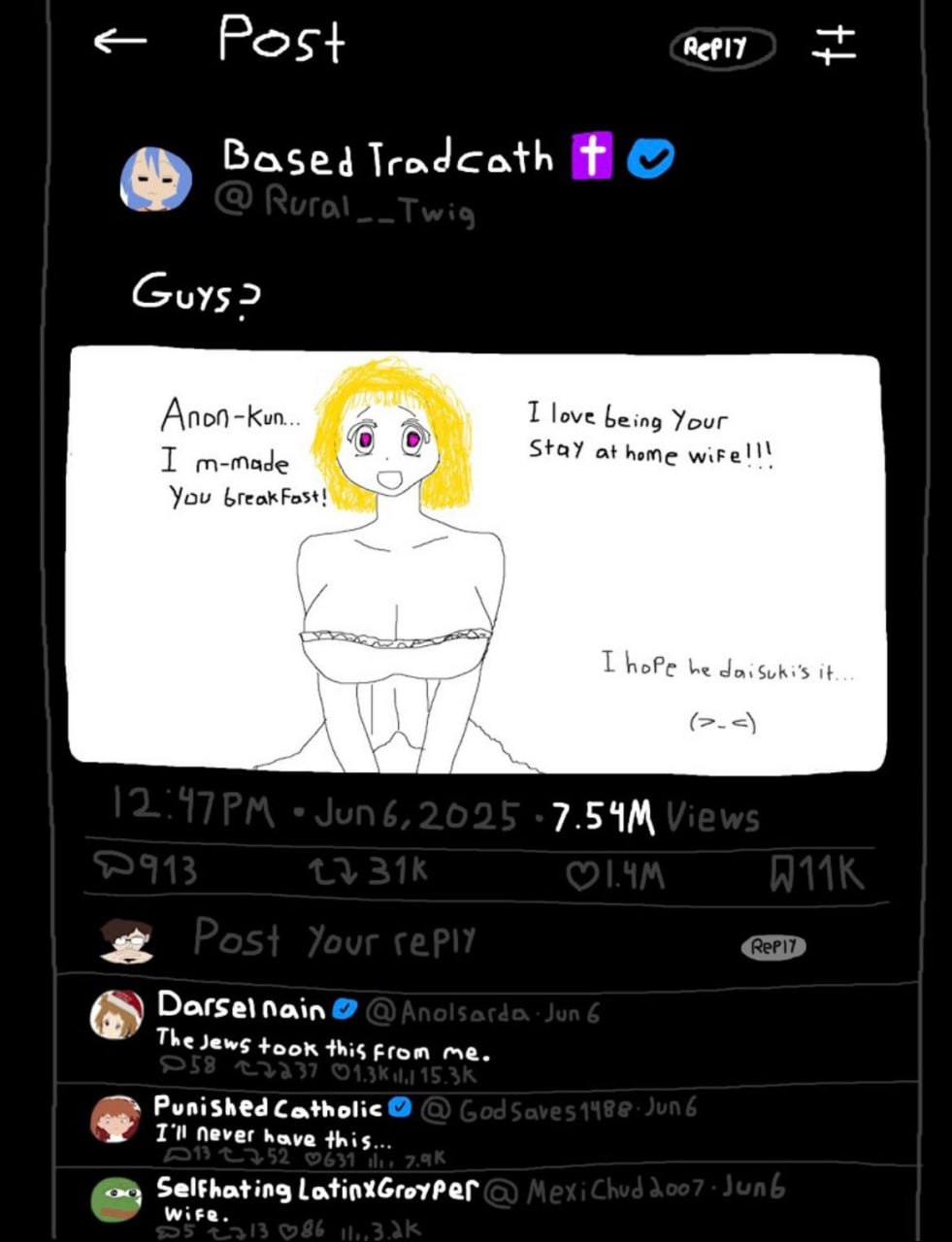 Post Based Anon-kun love being Your I m-made Stay at home You breakFost! Торе he it The Jews toon this From me. Punished Catholic Never have this... Selfhating Wife.
