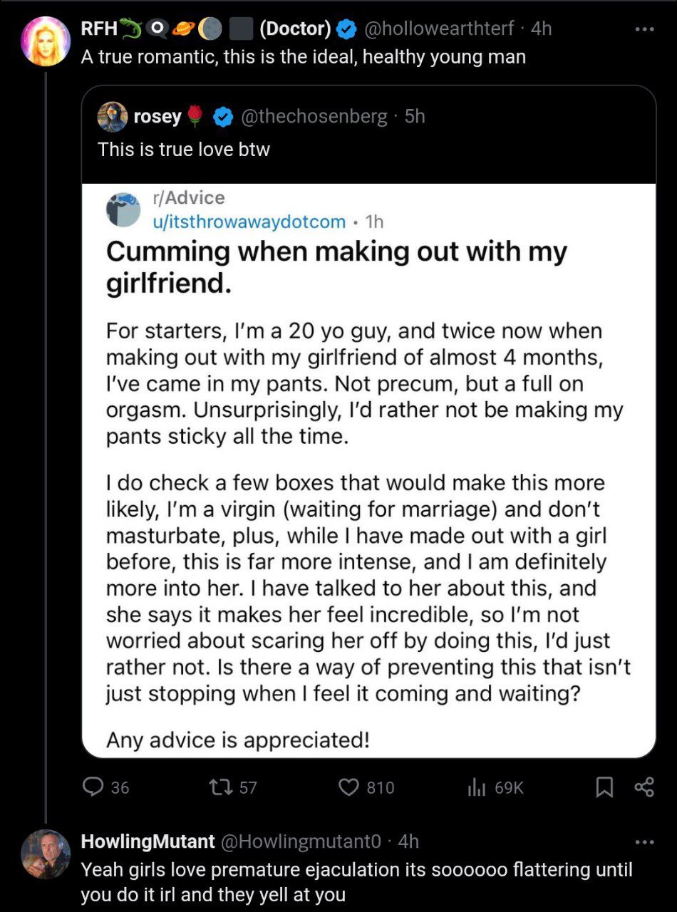 0 (Doctor) 8 A true romantic, this is the ideal, healthy young man rosey This is true love btw dotcom Cumming when making out with my girlfriend. For starters, а 20 guy, and twice now when making out 