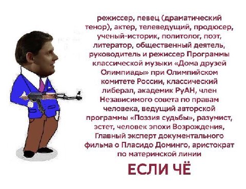 режиссер, певец (драматический тенор), актер, телеведущий, продюсер, ученый-историк, политолог, поэт, литератор, общественный деятель, руководитель и режиссер Программы классической музыки «Дома друзе