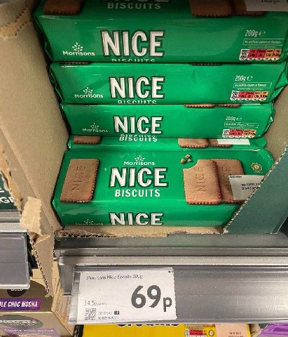 Morrisons or tem NICE NICE Morrisons NICE BISCUITS у 4:2 Morrisons Nice Biscuits CHOC MOCHA 107152547 £3