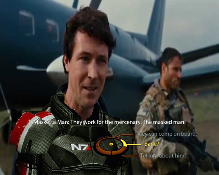 Man: They work for the mercenary. The masked man. о Вапе?