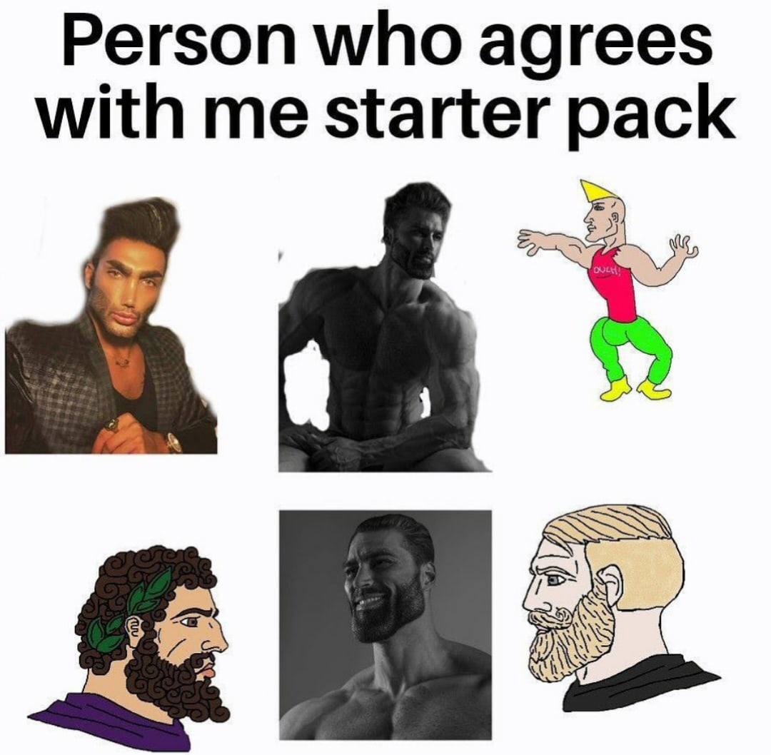 Person who agrees with me starter pack