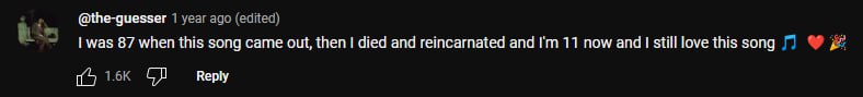 @the-guesser was 87 when this song came out, then died and reincarnated and 11 now апд love this Reply
