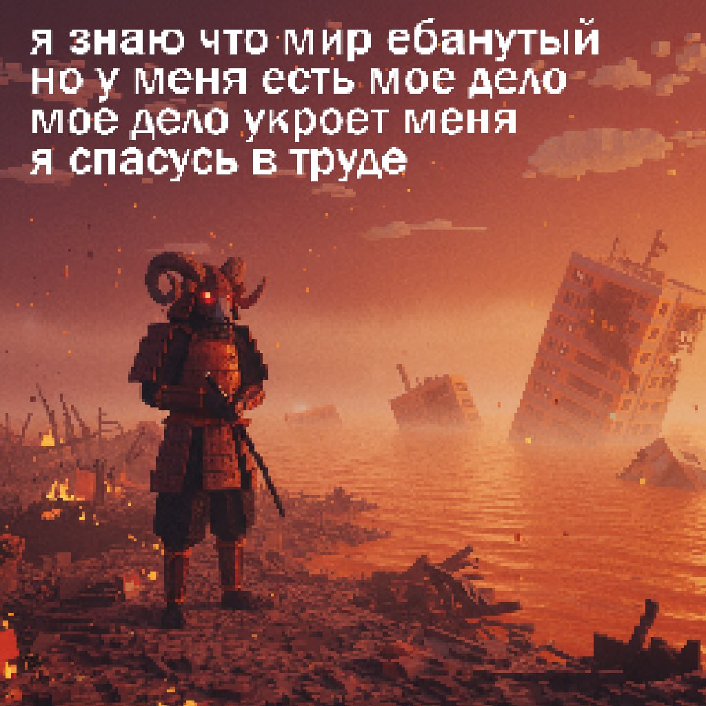 я знаю что мир ебанутый ноу меня есть мое дело мое дело укроет меня я спасусь в труде